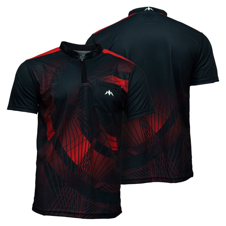 Orb Black & Red Collarless Dart Shirt