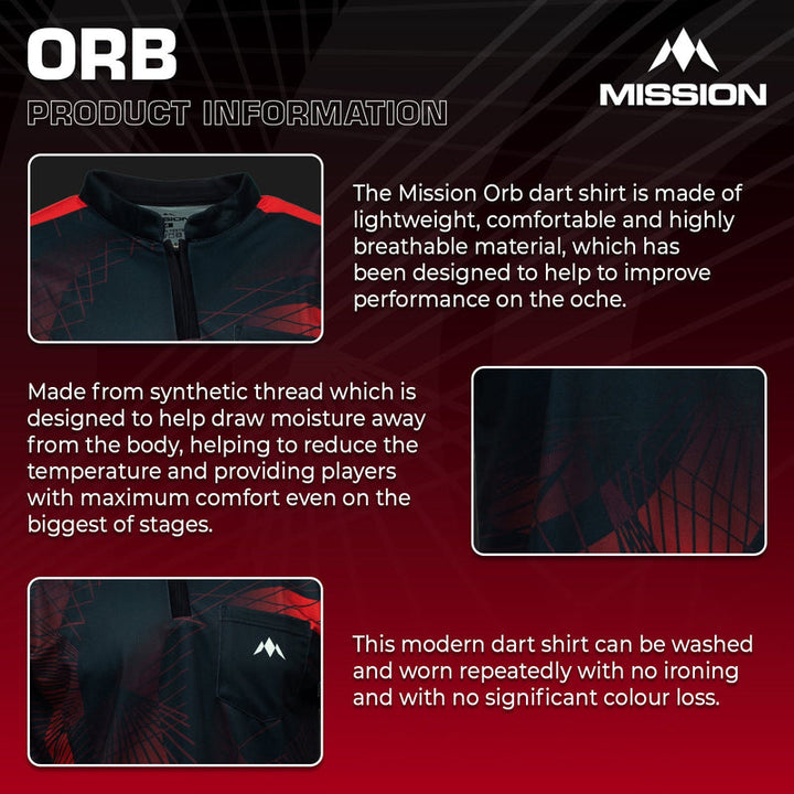 Orb Black & Red Collarless Dart Shirt