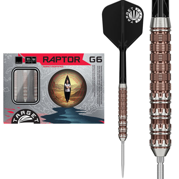 Prime Series Raptor G6 Steel Tip Darts - 90% Tungsten