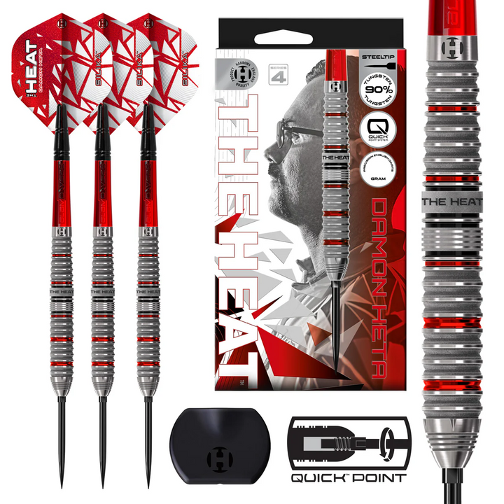 Damon Heta V4 QP Steel Tip Darts - 90% Tungsten