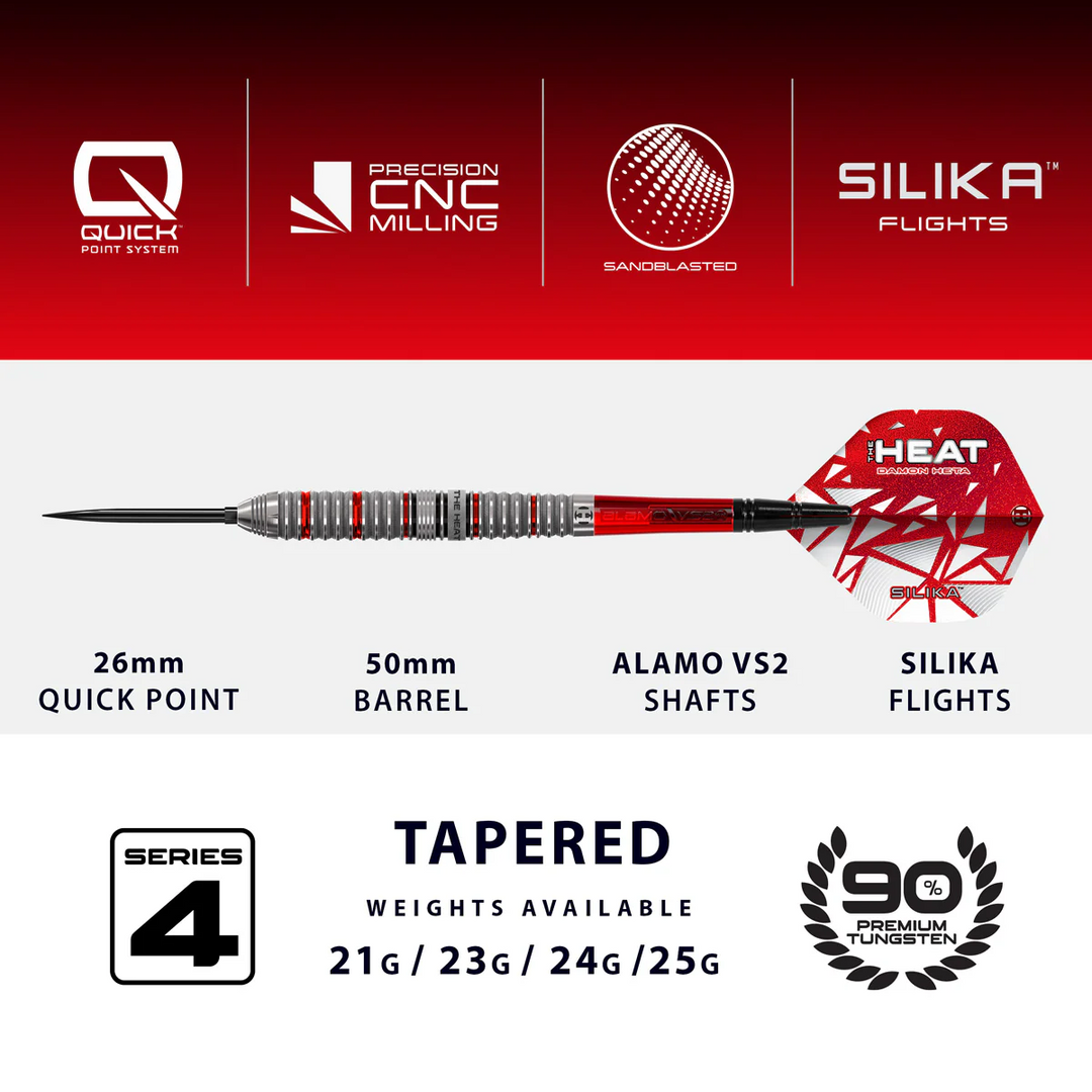 Damon Heta V4 QP Steel Tip Darts - 90% Tungsten