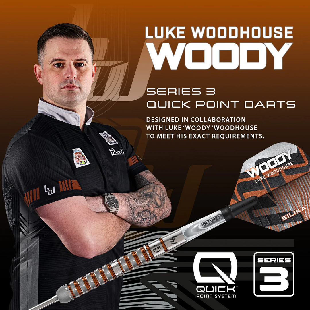 Luke Woodhouse S3 QP Steel Tip Darts - 90% Tungsten