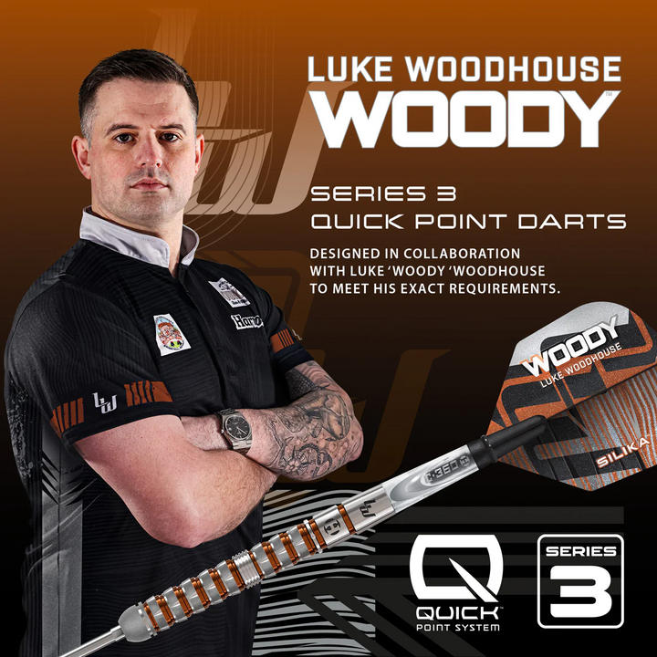 Luke Woodhouse S3 QP Steel Tip Darts - 90% Tungsten