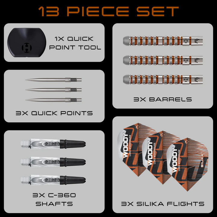 Luke Woodhouse S3 QP Steel Tip Darts - 90% Tungsten