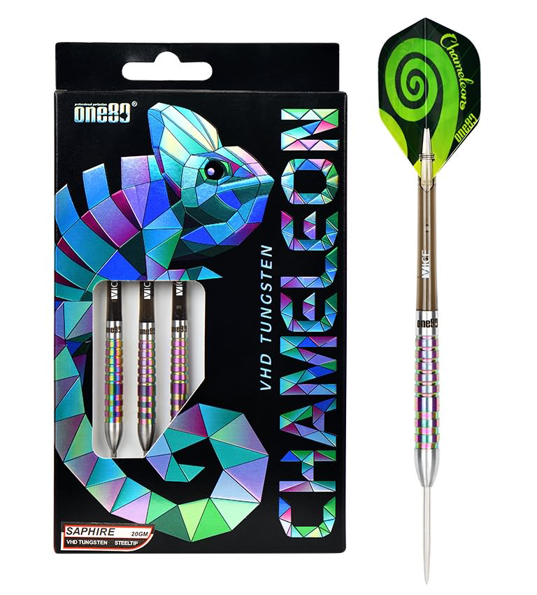 One80 - Chameleon Saphire Steel Tip Darts - 90% Tungsten