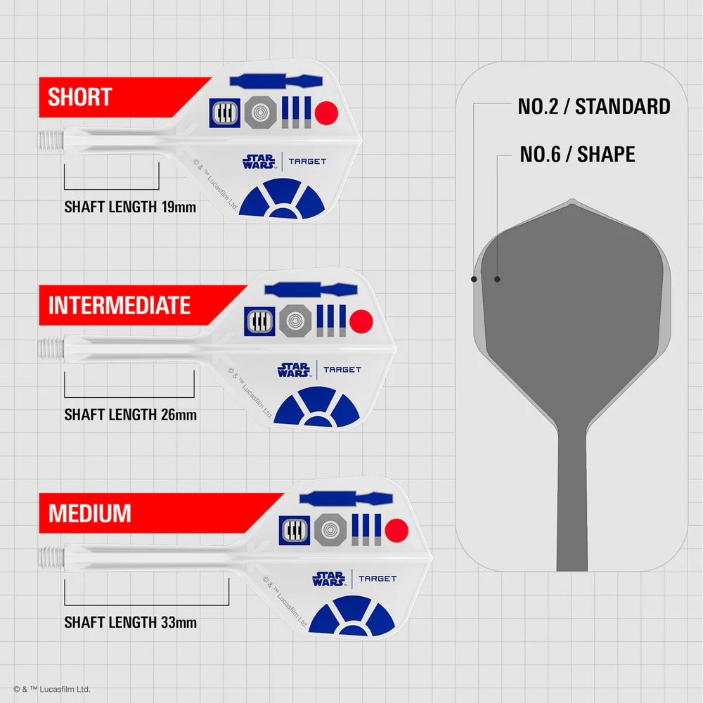 Target STAR WARS™ K-Flex No.2 / R2D2 / Short dart flights