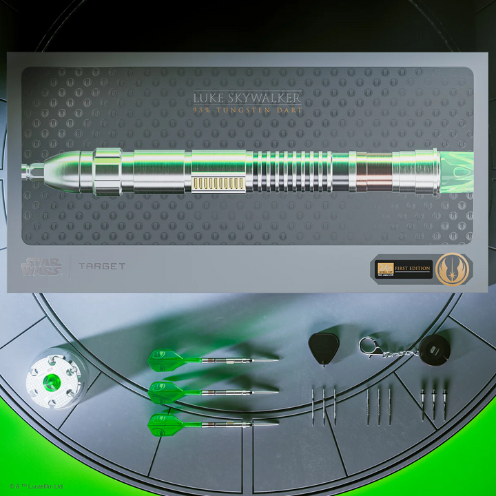 STAR WARS™ Luke Skywalker “Jedi Knight” 1st Edition Steel Tip Darts - 95% Tungsten