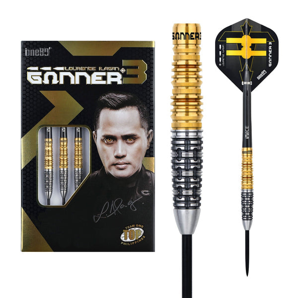 Lourence Ilagan Gunner III Steel Tip Darts - 90% Tungsten