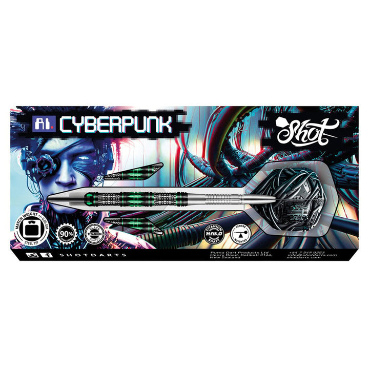 AI Cyberpunk 23g Steel Tip Darts - 90% Tungsten