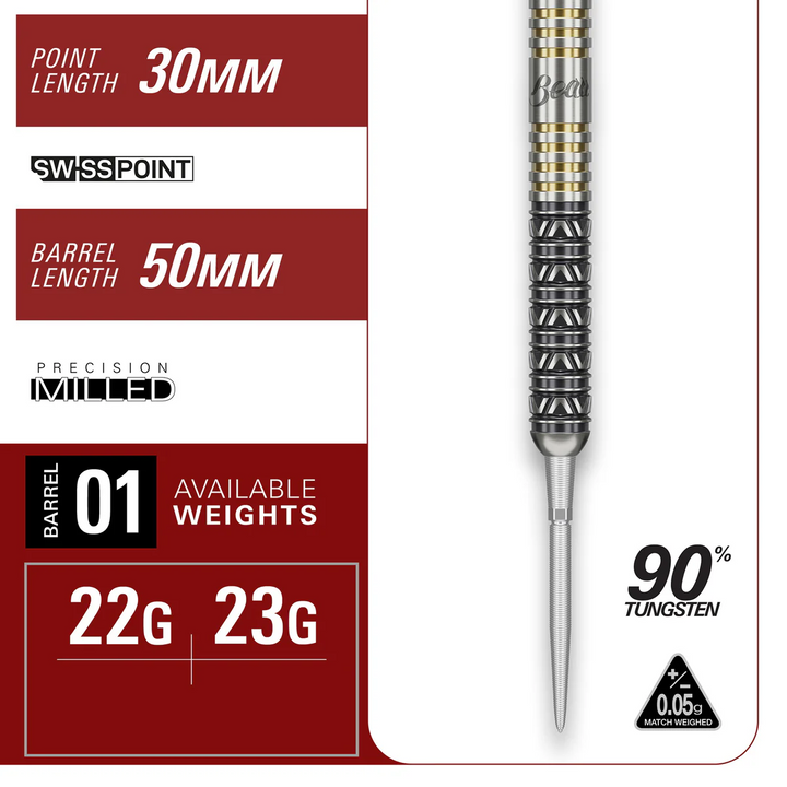 Beau Greaves Japan Edition Steel Tip Darts - 90% Tungsten