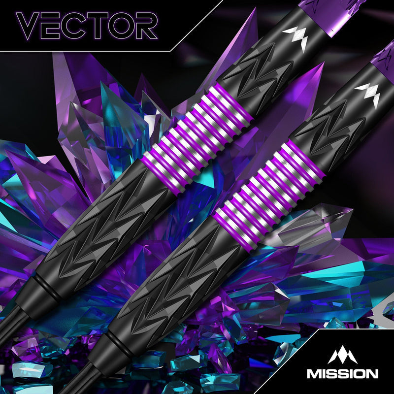 Mission Vector Black PVD & Purple Electro Steel Tip Darts - 95% Tungsten alternate product view