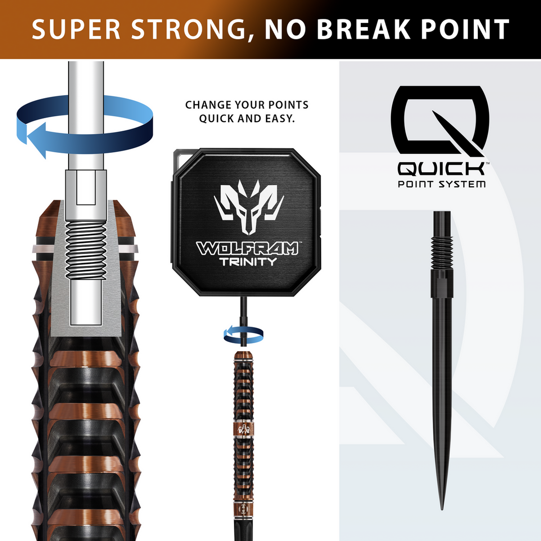 Wolfram Trinity QP Steel Tip Darts - 97% Tungsten