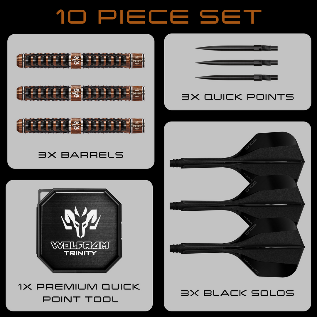 Wolfram Trinity QP Steel Tip Darts - 97% Tungsten