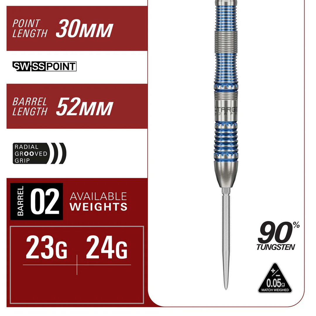 Mizo 02 Steel Tip Darts - 90% Tungsten