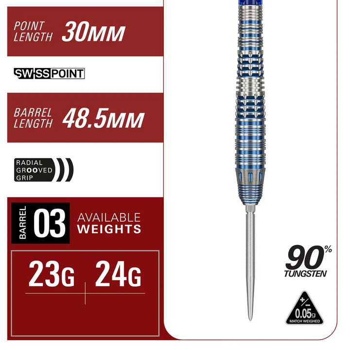 Mizo 03 Steel Tip Darts - 90% Tungsten