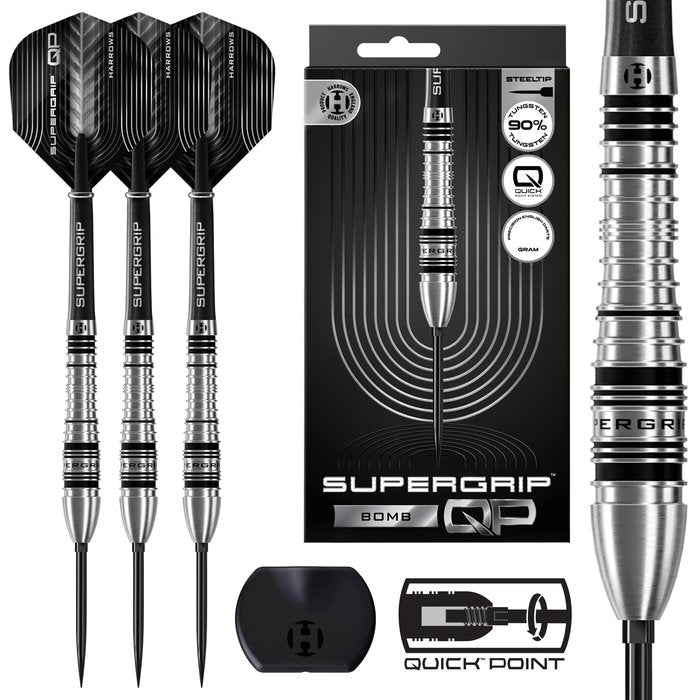 Supergrip Bomb QP Steel Tip Darts - 90% Tungsten