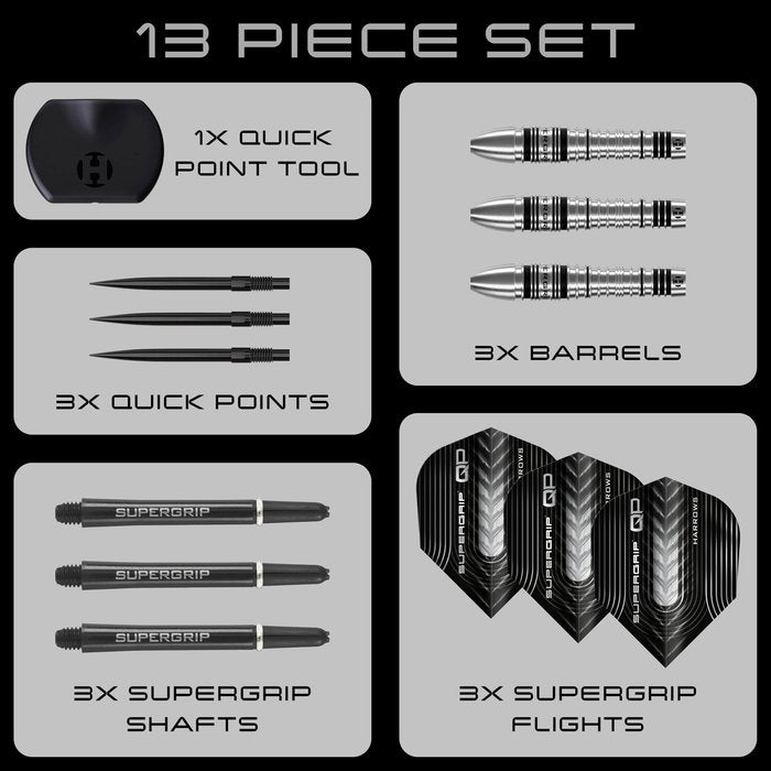 Supergrip Bomb QP Steel Tip Darts - 90% Tungsten