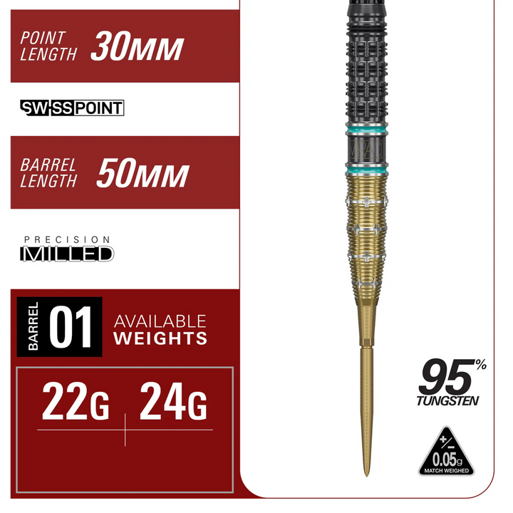 Mikuru Susuki G7.5 Steel Tip Darts - 95% Tungsten