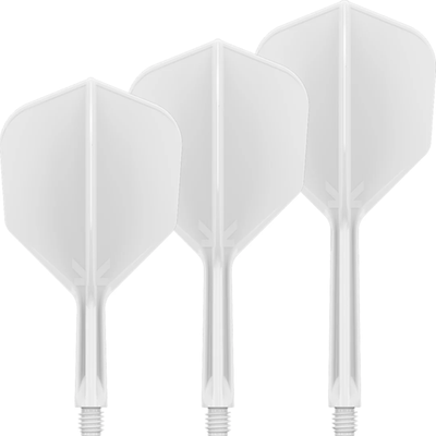 Target K Flex No.6 — three white flights and shafts