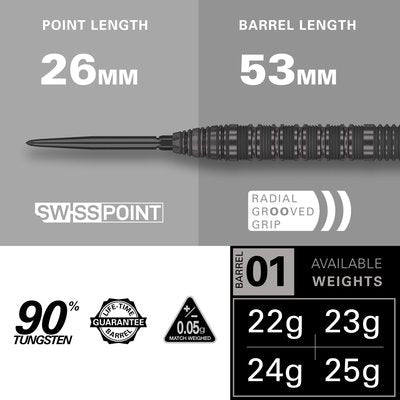 Target Bolide Void 01 Steel Tip Darts - 90% Tungsten alternate product view