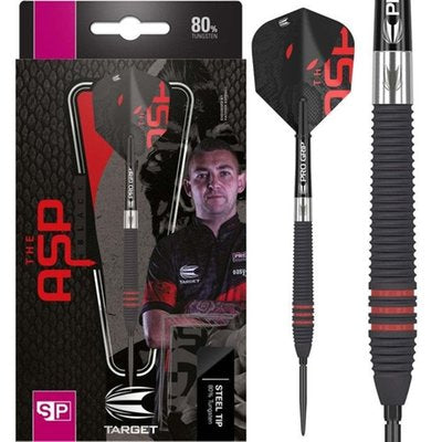 Target Asp Black Swiss Steel Tip Darts - 80% Tungsten 22g