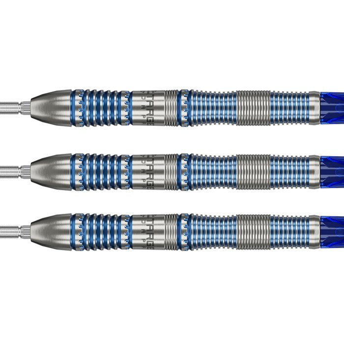 Target Japan Mizu 02 Steel Tip Darts 90% Tungsten — three dart barrels