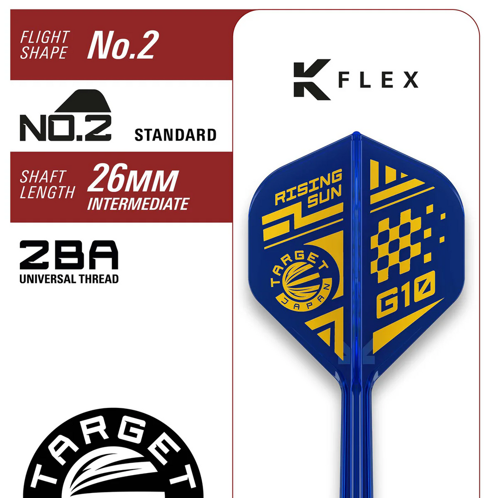 Target Japan Haruki Muramatsu G10 Rising Sun Steel Tip Darts 95% Tungsten — integrated flight and shaft specifications