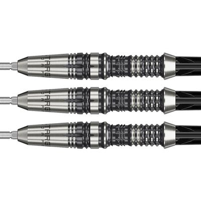 Target Japan Black Marque Heracles Steel Tip Darts 90% Tungsten — three dart barrels