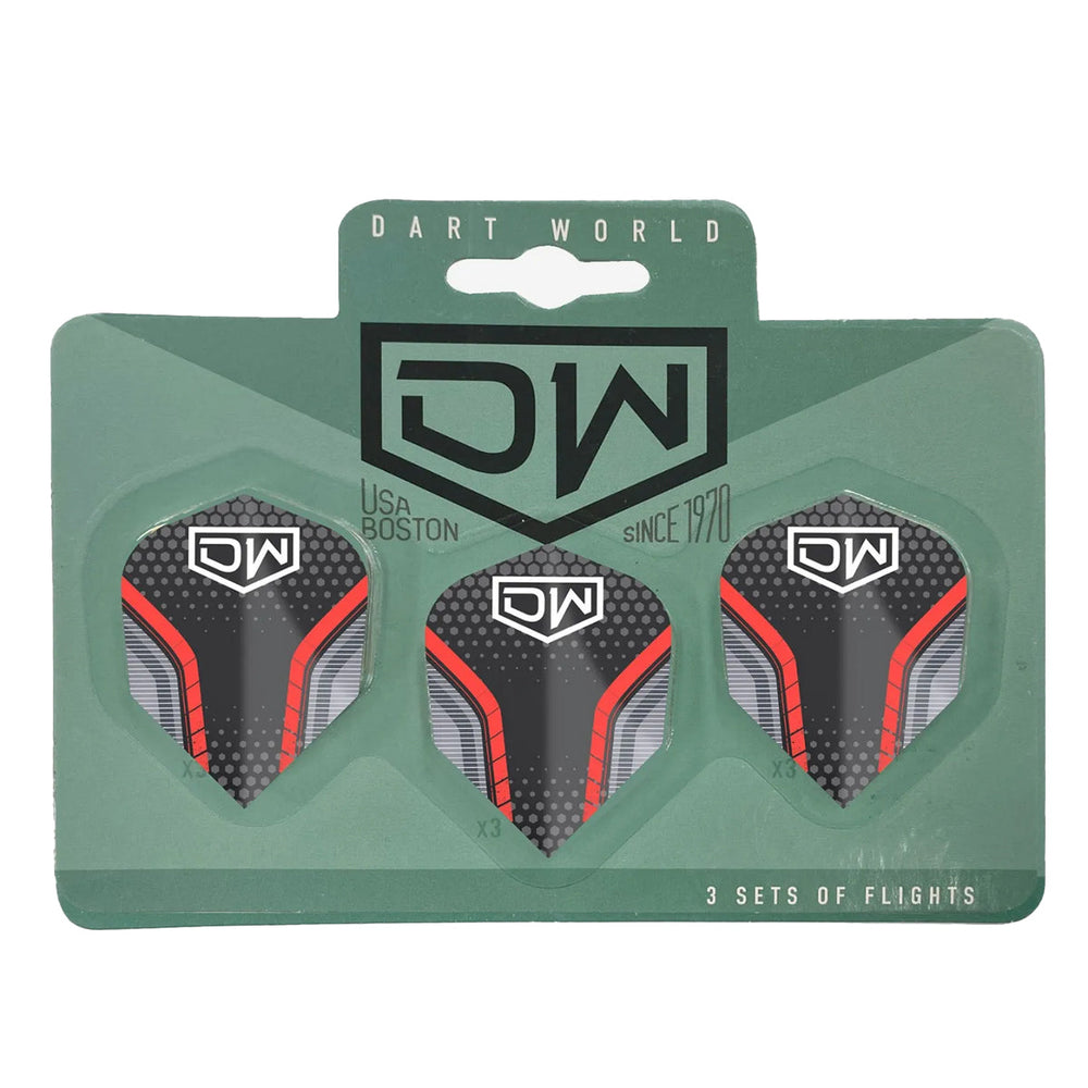 DW Darts Avenger 01 Dart Flights Standard No.6 — red flights in packaging