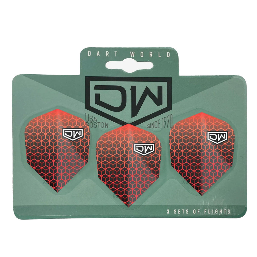 DW Darts Avenger 02 Dart Flights Standard No.6 — red flights in packaging