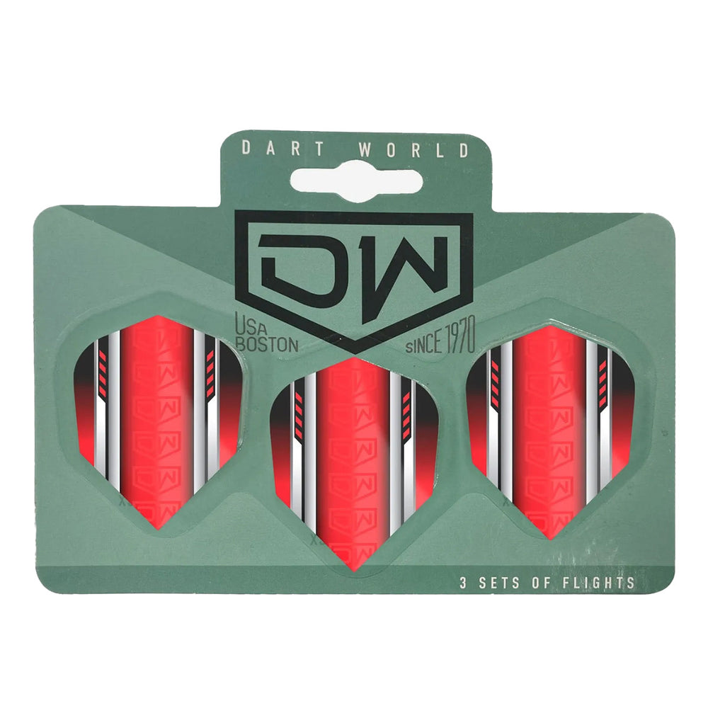 DW Darts Aviator Dart Flights Standard No.6 — red flights in packaging