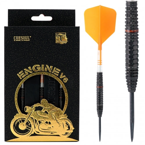 Cuesoul Engine V6 Steel Tip Darts 90% Tungsten — dart and packaging