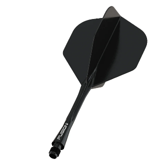 Winmau Fusion Integrated Flight And Shaft — black integrated flight and shaft