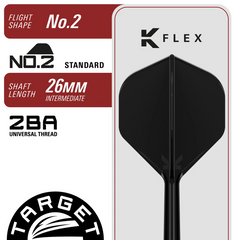 Target Japan Black Marque Eclipse Steel Tip Darts 90% Tungsten — integrated flight and shaft specifications
