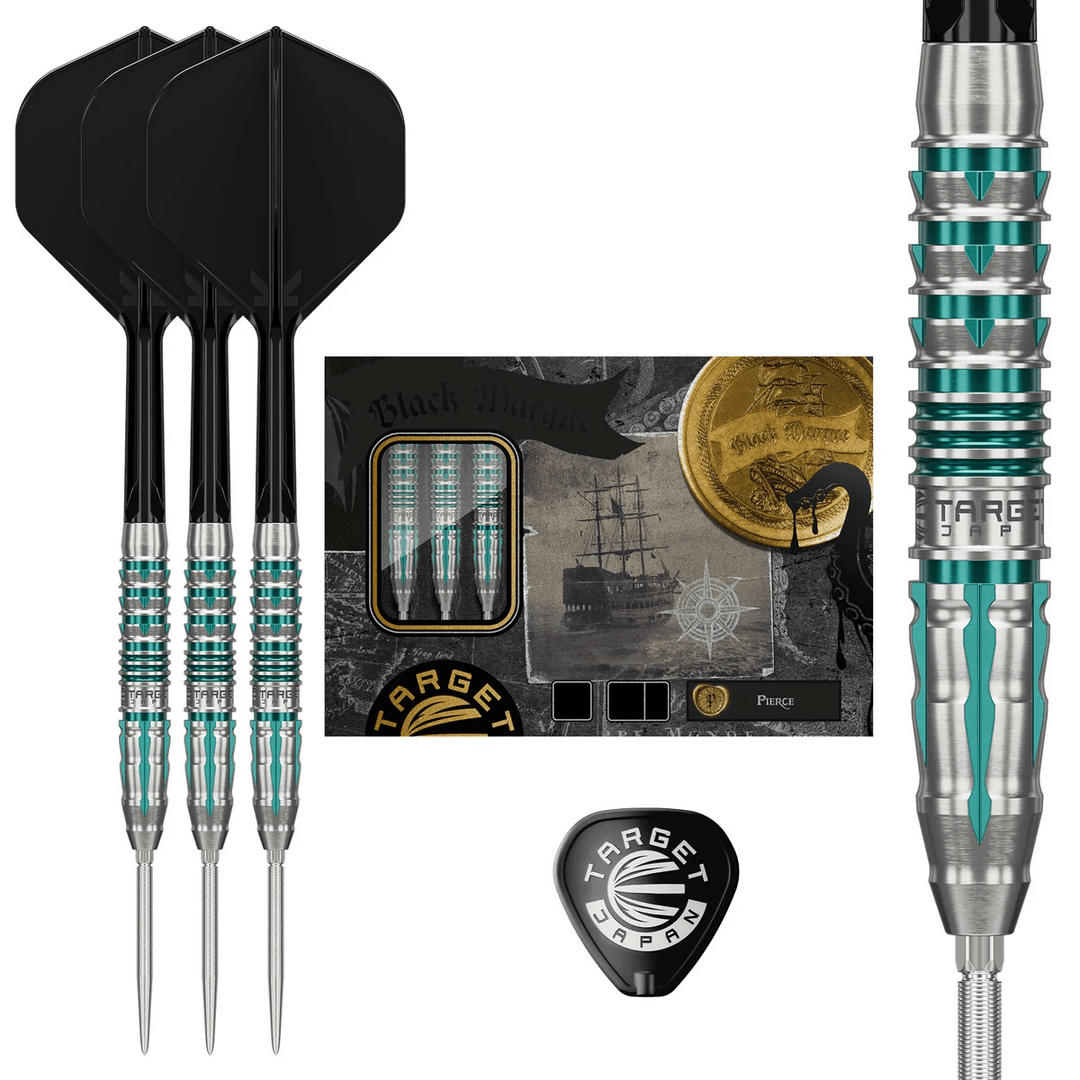 Black Marque Pierce Steel Tip Darts - 90% Tungsten