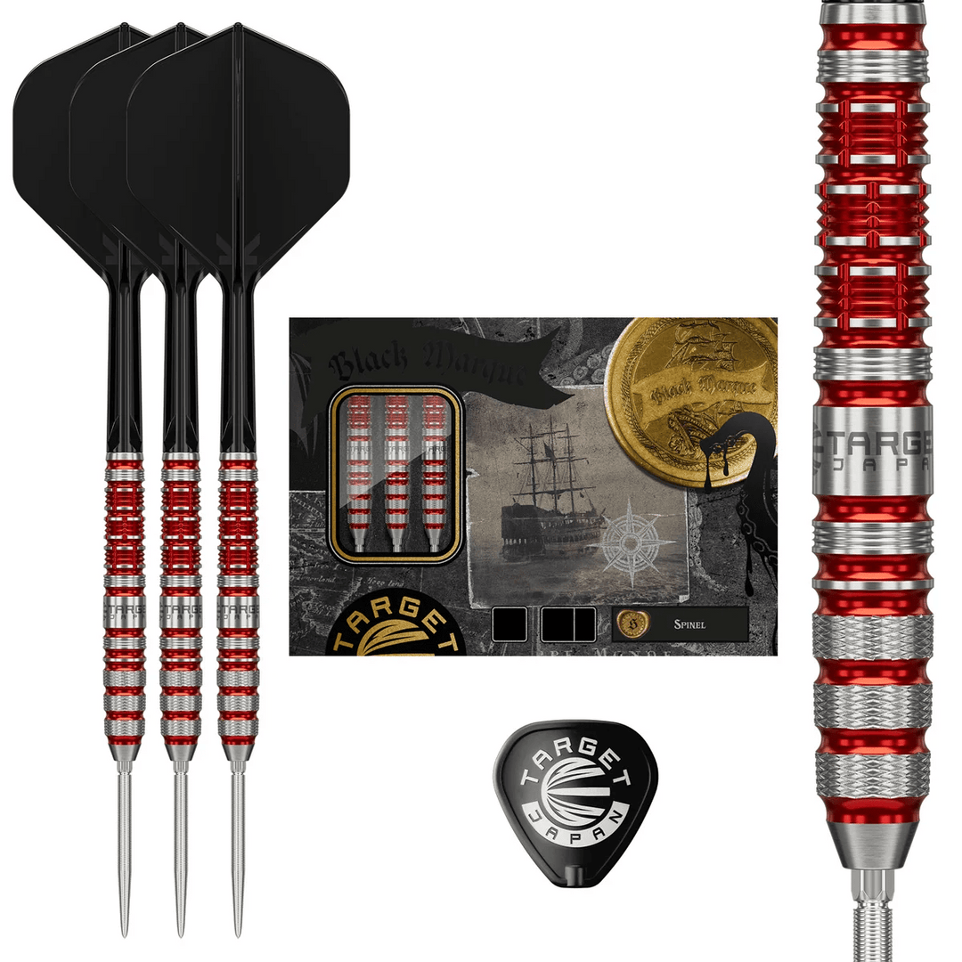 Black Marque Spinel Steel Tip Darts - 90% Tungsten