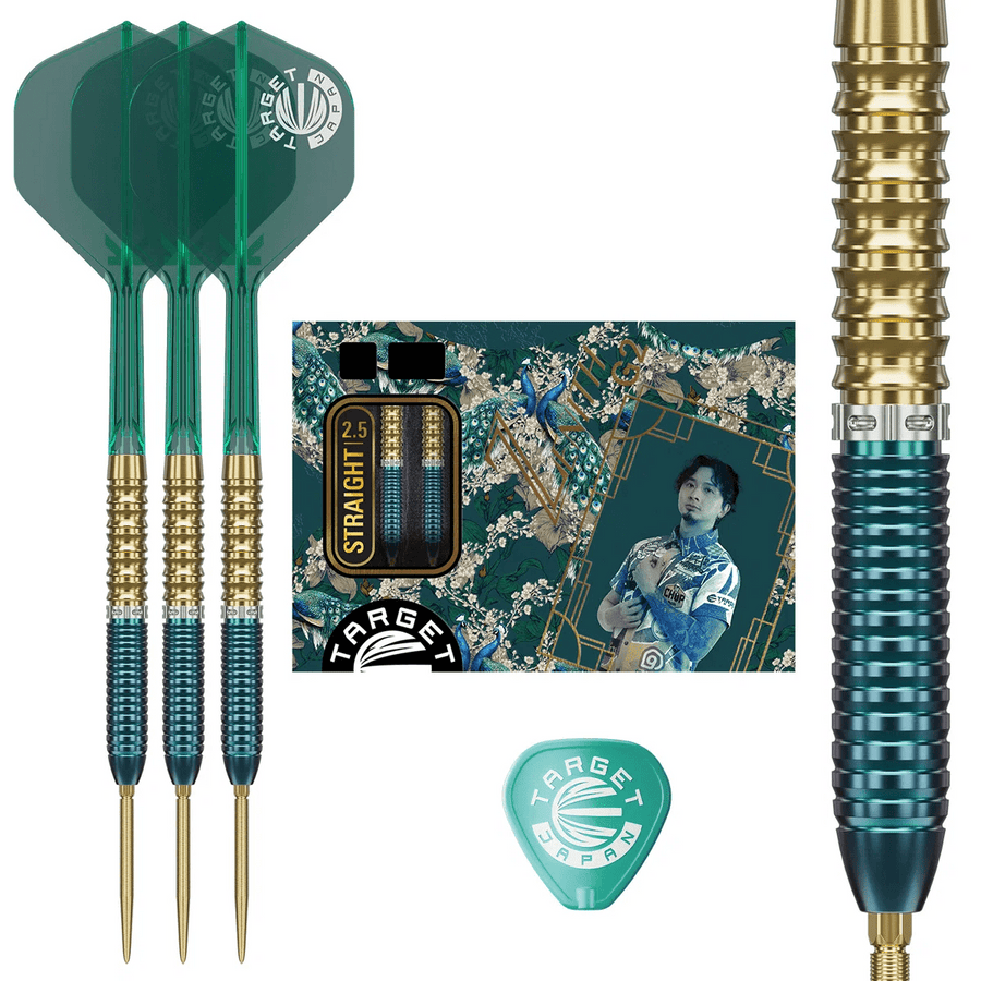 Target Japan Zenith G2.5 Steel Tip Darts 90% Tungsten — dart, barrel detail and packaging