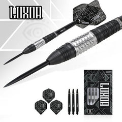 One80 Luxor II Theta Steel Tip Darts 90% Tungsten — set contents and packaging