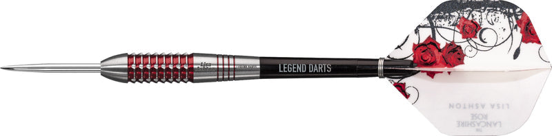 Legend Darts Lisa Ashton Lancashire Rose Steel Tip Darts 90% Tungsten — assembled dart