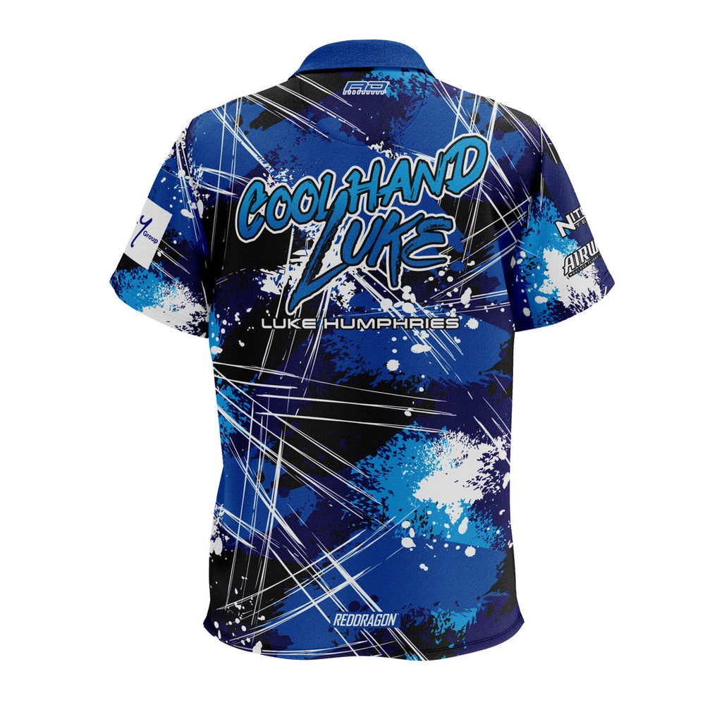 Red Dragon Luke Humphries World Champion Tour Polo — shirt, back view