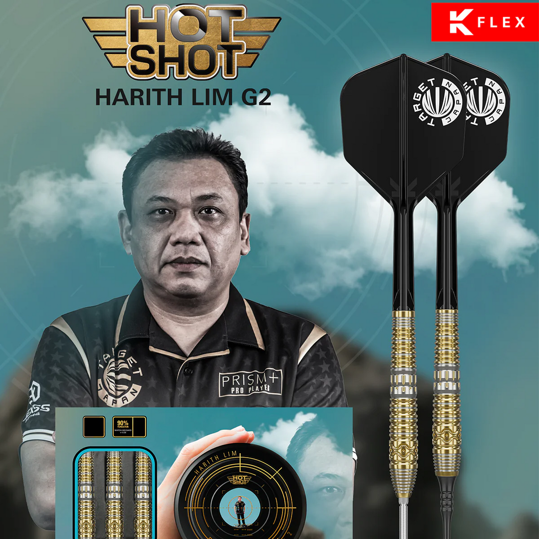 Hot Shot Harith Lim G2 Steel Tip Darts - 90% Tungsten from On Point Darts
