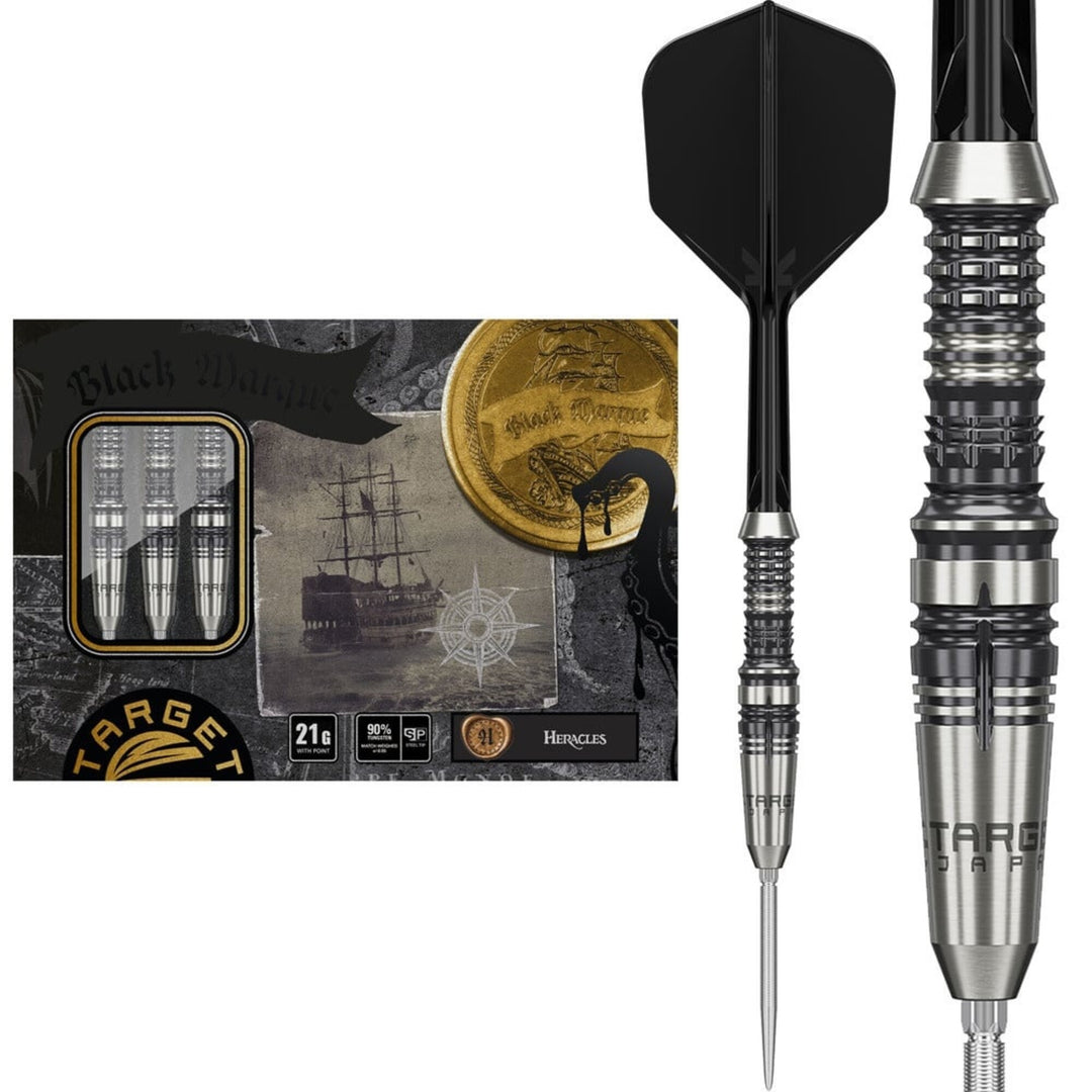 Black Marque Heracles Steel Tip Darts - 90% Tungsten from On Point Darts