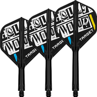 Target Chris Dobey K Flex No.2 — three black flights and shafts