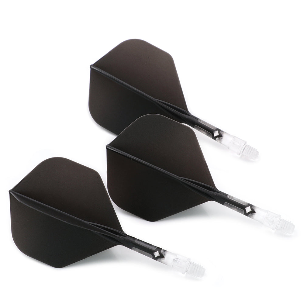 Cuesoul Standard Rost T19 Integrated Dart Shafts And — three black flights and shafts