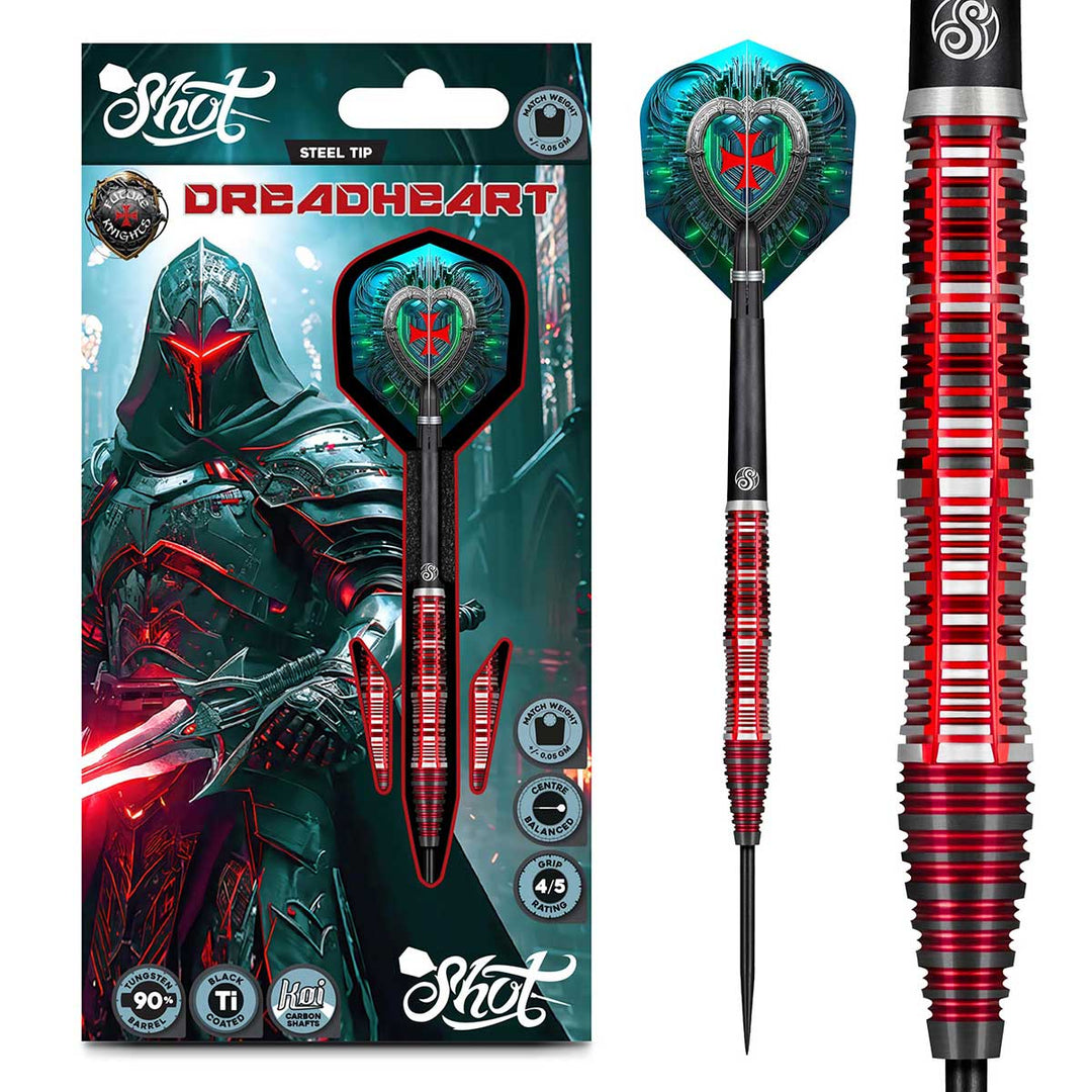 Shot Future Knights Dreadheart Steel Tip Darts - 90% Tungsten 23g