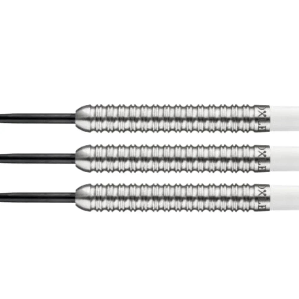 Loxley Featherweight Black Steel Tip Darts 90% Tungsten — three dart barrels