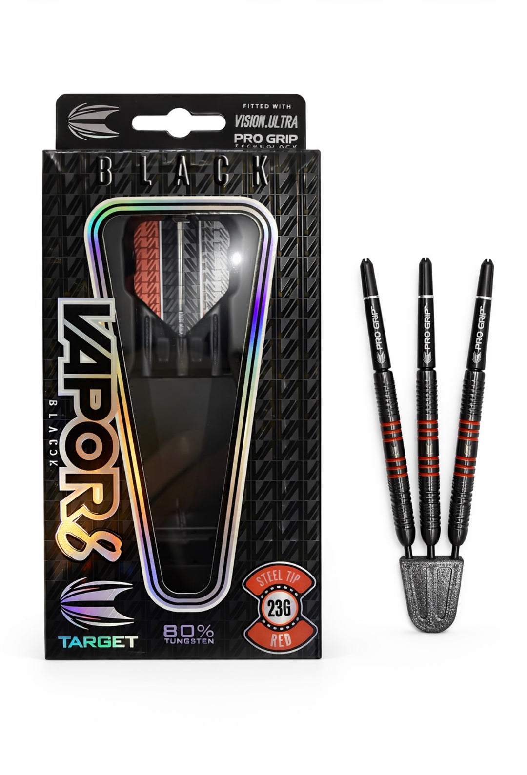 Target Vapour 8 Black Red 80% Tungsten 23g trade-in darts