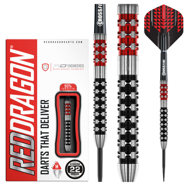 Steel Tip Darts Red Black High Grip