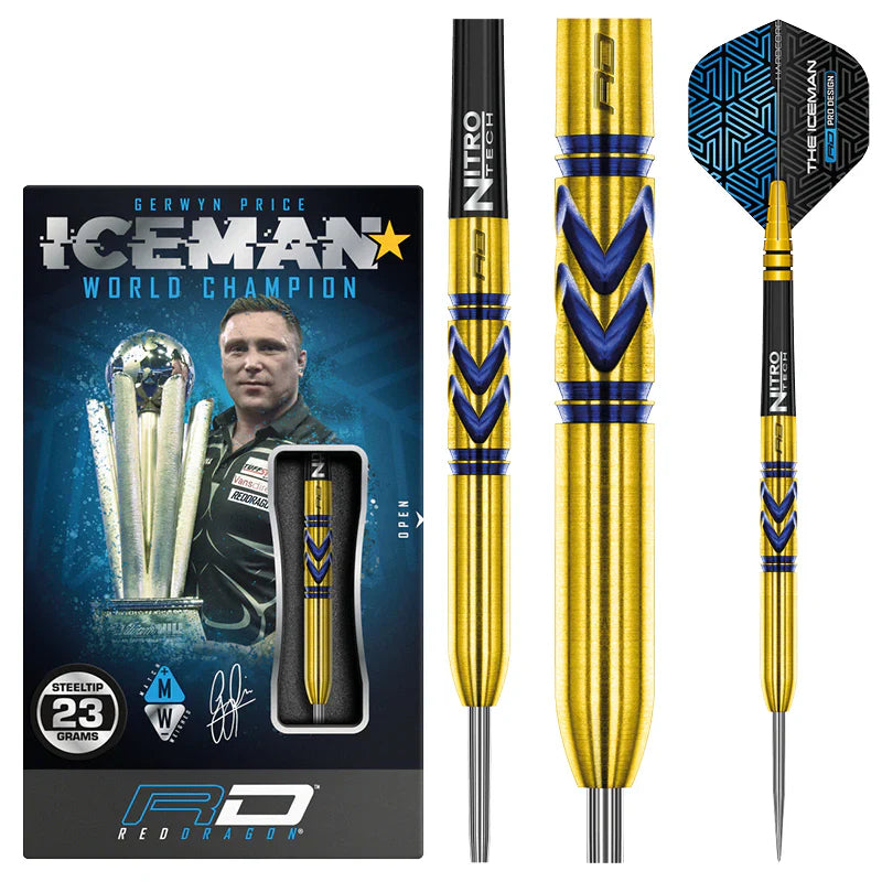 Gerwyn Price Avalanche Gold 90% Tungsten Darts — three barrel close-ups