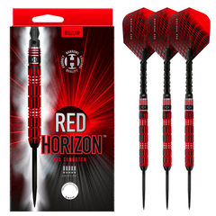 Harrows Red Horizon Steel Tip Darts 90% Tungsten — set contents and packaging